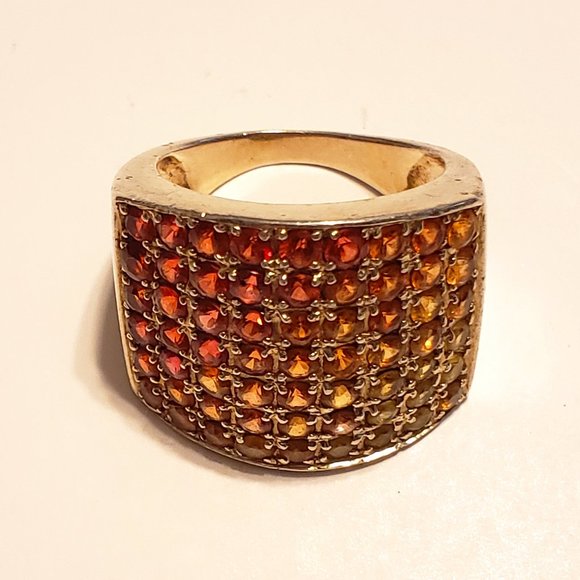 Jewelry - Sterling Silver Ladies Genuine 1/2 CTTW Citrine Multicolored Gem Ring SZ 7 3/4